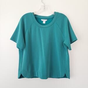 Athleta Top Women's S Teal Knit T-Shirt Poly Tencel Activewear Athleisure Travel